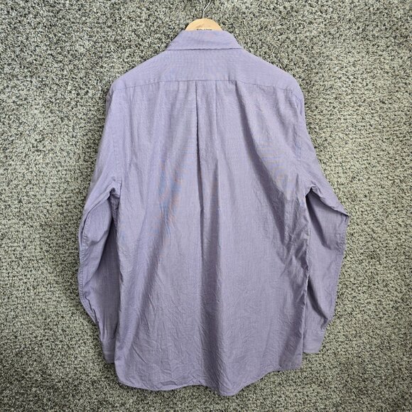 Jos A Bank Dress Shirt Mens 16 35 Purple Regular Fit Button Down Cotton Career - Picture 7 of 7
